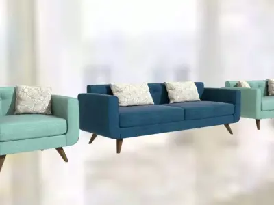 Sofa-armchair modern living room furniture sets 3D model