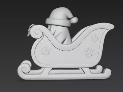 Santa Sleigh Mini 3D print model
