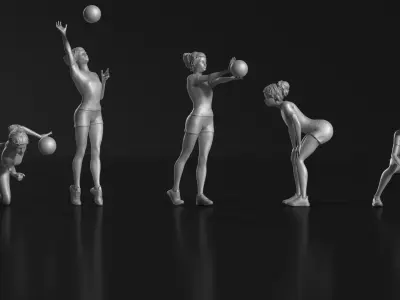 volleyball Woman 48 figure Set 01 3D print model