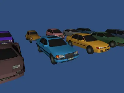 Mobile car collection Low-poly 3D model