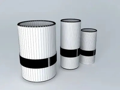 glass vase with sisal Free 3D model