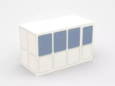 Safety Cabin With Door And Three Windows 3D model