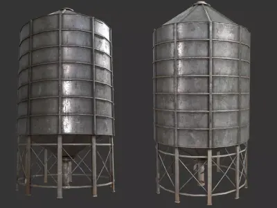 Farm Silo 6A PBR Low-poly 3D model
