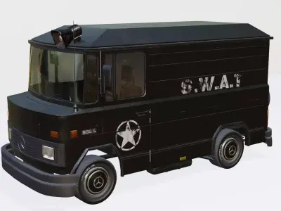Lowpoly Mercedes 508 Truck Low-poly 3D model