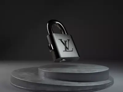 LV Padlock Glass-Platinum-Gold Materials 3D print model