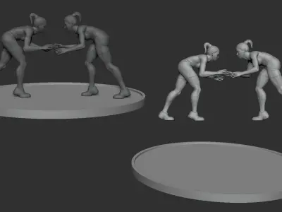 Women Wrestler ready to print 3D print model