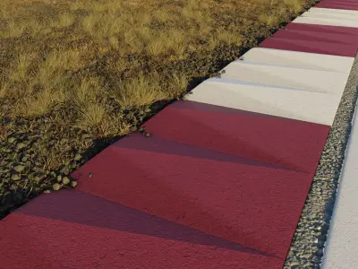 Qatar Circuit Kerbs - Array and Curve Modifier 3D model