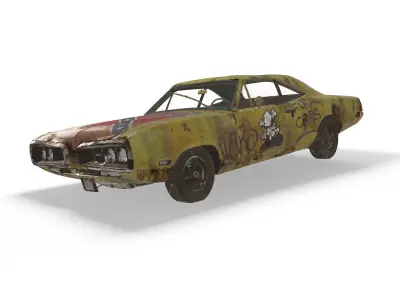 Post apocalyptic car Free 3D model