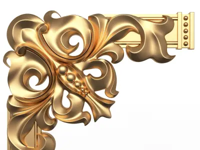 Corner Carved Plaster Molding Decoration 04 Low-poly 3D model