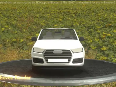 City Car 19 SUV Cabrio Open Type-B White  Low-poly 3D model