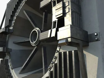 Sci fi ventilation Low-poly 3D model