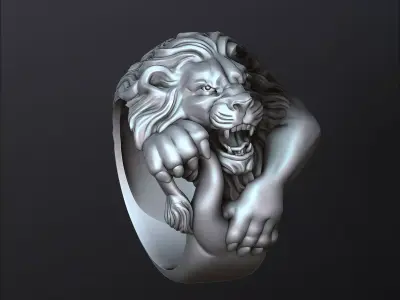 Lion Ring Version 2 3D print model