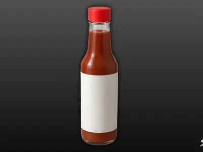 Hot Sauce Bottle Low-poly 3D model
