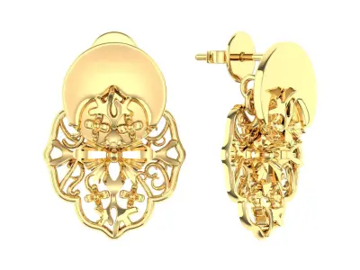 Lace Dangling Stud 3D print model