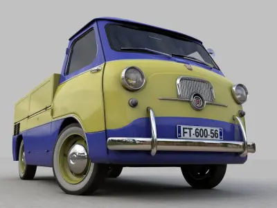 FIAT 600 MULTIPLA CORIASCO PICKUP 1956 3D model