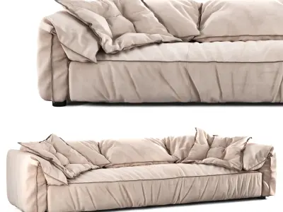 Sofa collection 3d model with pillows and blankets 3D Model Pack