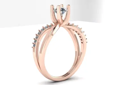 Jewelry Diamond Ring 3D Print Model 3D print model 25
