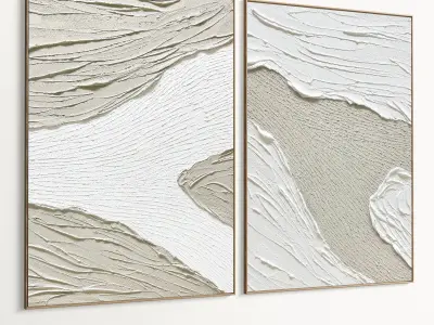 Plaster Two Photo Frame 495 Low-poly 3D model