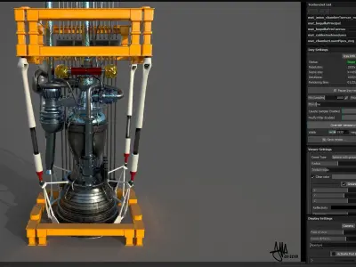 PBR Merlin Engine Test Rig 3D 3D model