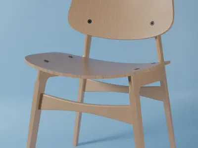 High-Poly Realistic Wooden Chair 3D Model Free 3D model
