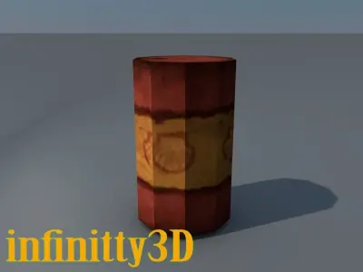 Barrel Low-poly 3D model 19