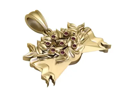 Luxury Floral Bouquet Pendant  3D Printable 3D print model