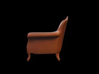 3d Model Stylish Room Interior With Comfortable Lounge Chair 3D model