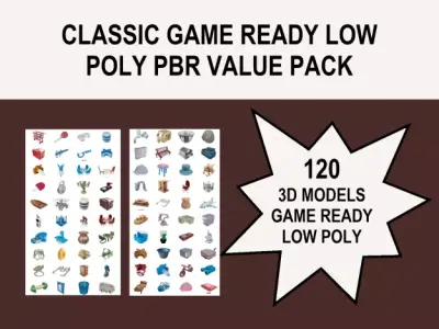 CLASSIC GAME READY LOW POLY PBR VALUE PACK 3D Model Collection