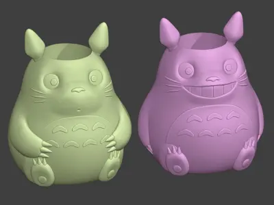 Totoro Chibi Planter Pen Holder Ghibli Fanart No Supports 3D print model