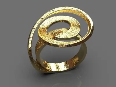 Stylized ring 3D print model