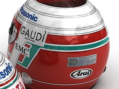 Helmet F1 2008 2009 Jarno Trulli 3D model