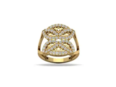 STL 3DM Women Ring Womens Ring Diamonds With Stone Model 3D print model