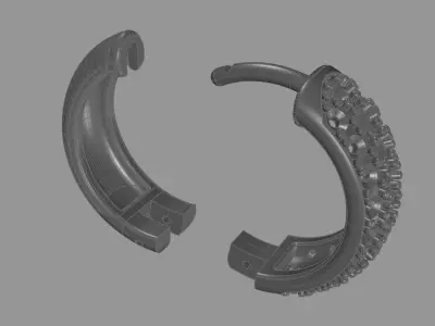 Pave Hoop Earrings 3D print model