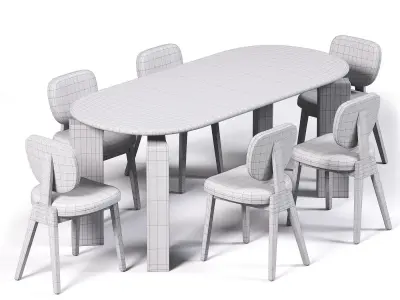 PORZA Chair and SORISA Table 3D model