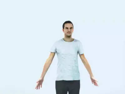 Jest 01D Animated Rigged Summer Casual Man Low-poly 3D model