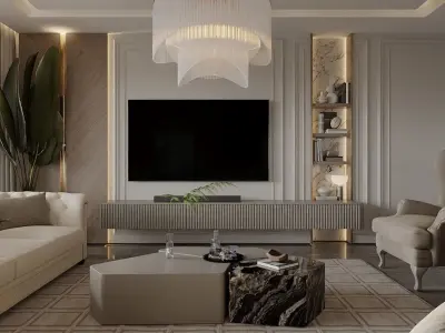 Modern Interior Luxury 3ds Max Corona Renderer Low-poly 3D model