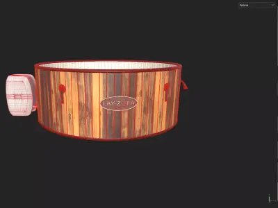 Luxury outdoor bathtub Low-poly 3D model