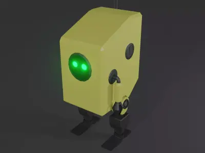 Low poly robot with eyes Free low-poly 3D model