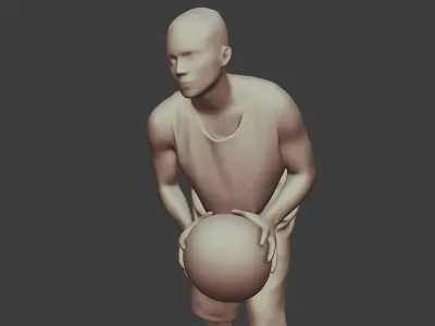 Basketball Player Holding the Ball Low-poly 3D model