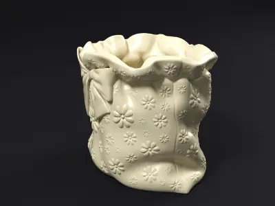 Pouch plant pot 3D print model