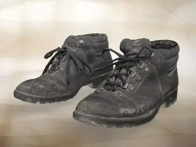 A pair of used Mountaineering shoes037 3D model