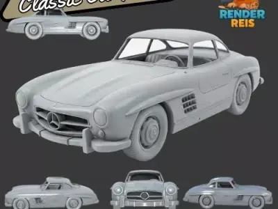Mercedes Benz 300 SL Gullwing   3D print model