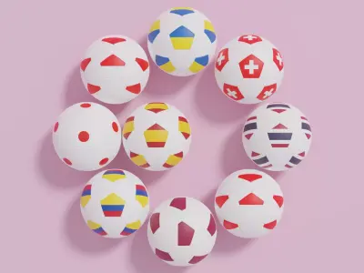 Flag Soccer Ball Collection 2 3D model