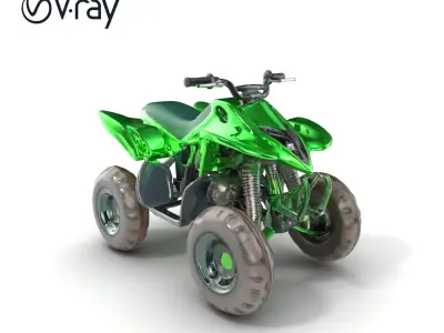 Emerald Quad Bike Model Pack for Game Development Low-poly 3D model