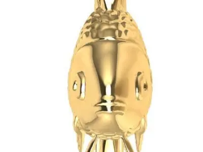 GOLDEN FISH PENDANT - DIJE PEZ DORADO 3D print model