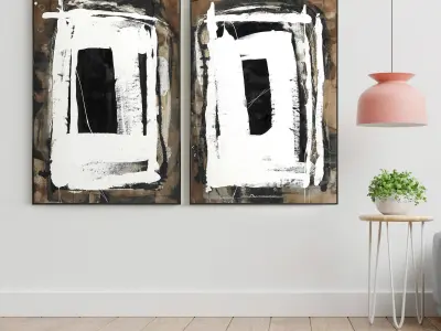Plaster Two Photo Frame 69 Low-poly 3D model