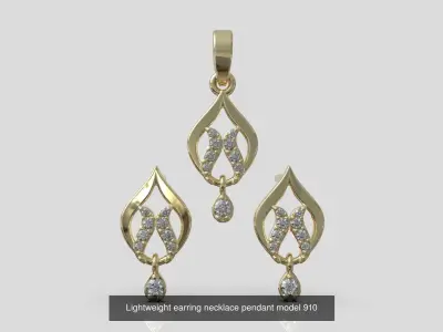 Lightweight earring necklace  collection 3D Model Pack