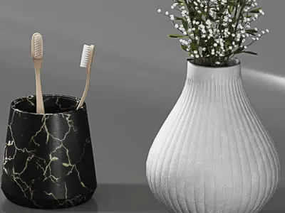 Decorative Set 02 Low-poly 3D model