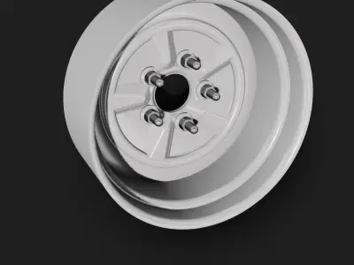 Deep Dish steel wheel and hub assembly drag racing scale models 3D print model