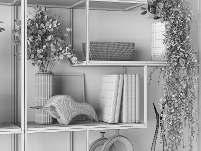 Metal Shelves with decorative elements  3D model